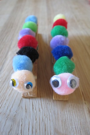 Animal Crafts for Kids: Peg Caterpillar