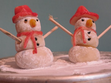 Edible Christmas Crafts Marzipan Snowmen